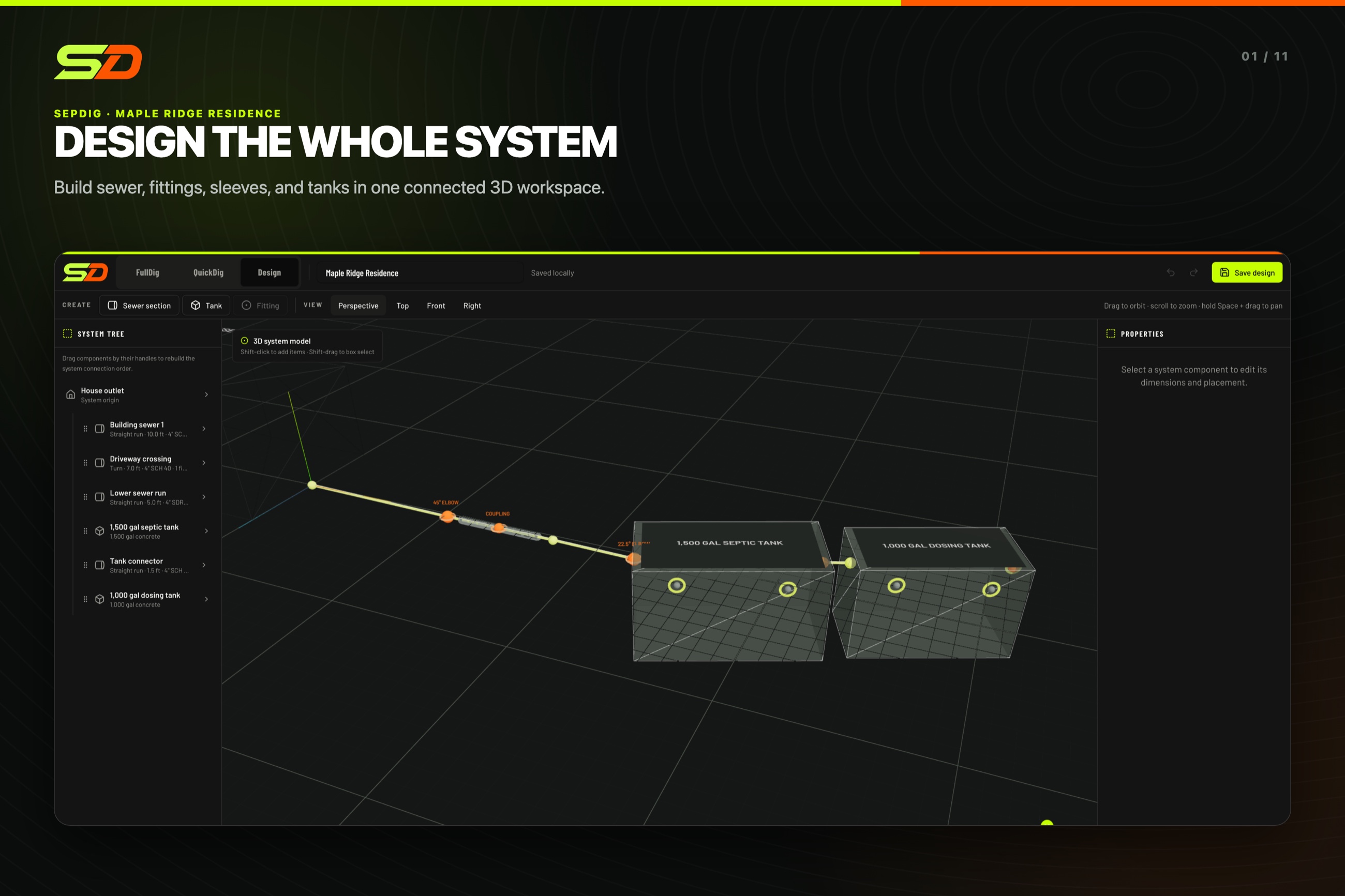 Design the whole system in 3D